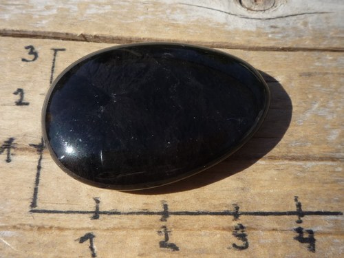 Placička - obsidián kouřový P9963 — foto 2