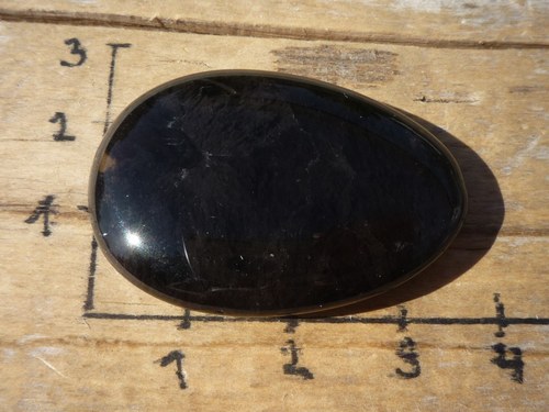Placička - obsidián kouřový P9963 — foto 3