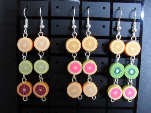 Náušnice citrusy pomeranč+citron+grep — foto 2