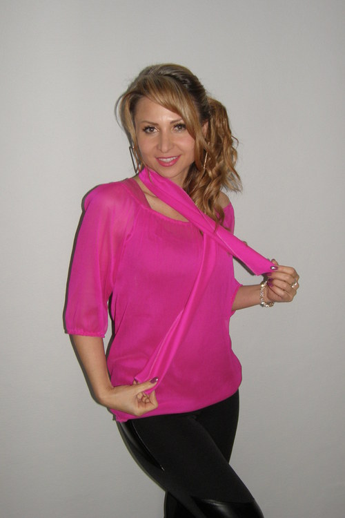 Růžová,šifonová halenka SLEVA — foto 2