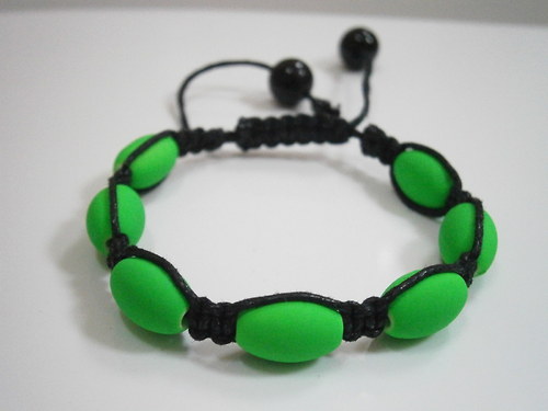 Shamballa náramek zelený neon — foto 3
