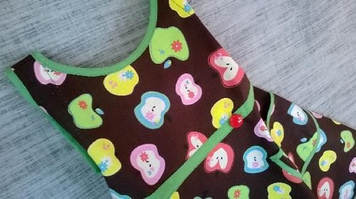 DĚTSKÁ ZÁSTĚRKA - JABLÍČKA zeleně lemovaná — foto 3