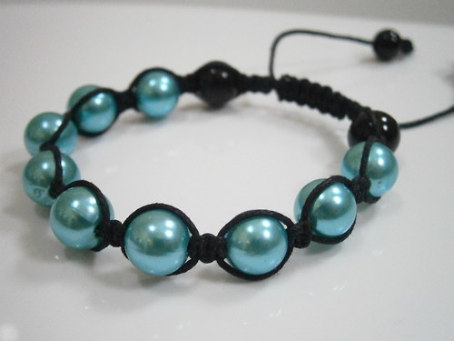 Náramek Shamballa modrý (tyrkysový) — foto 2