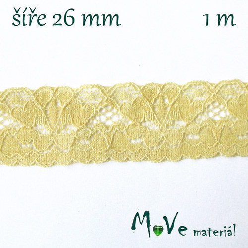 Krajka elastická 26mm, 1m, růžová — foto 2