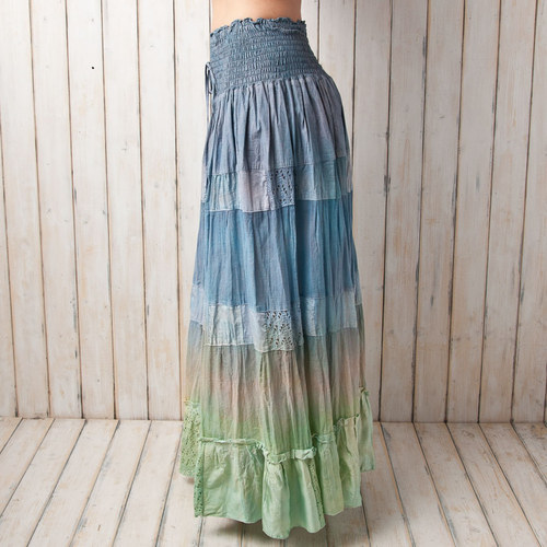 Dlouhá sukně patchwork - vel. L/XL — foto 4