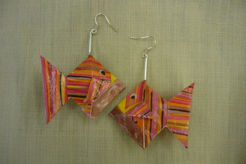 Náušnice origami Ryby proužkované — foto 3