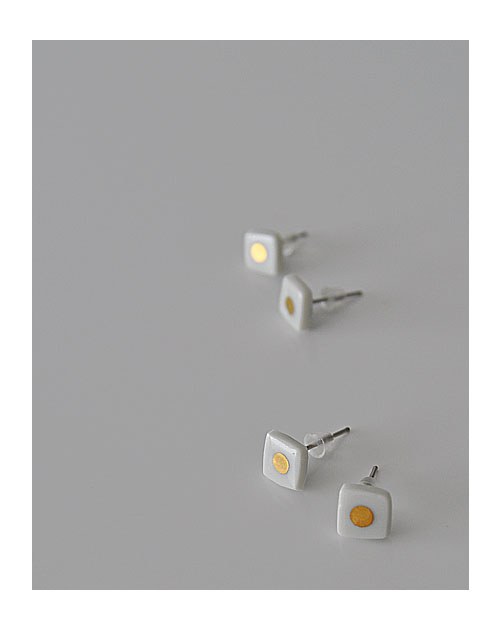 Náušnice "square dot_gold" — foto 2