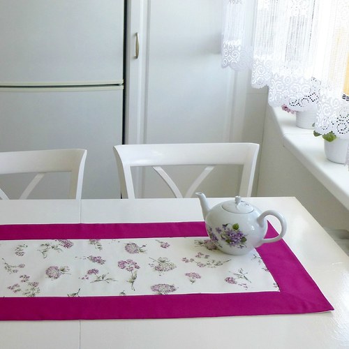 Středový ubrus hortenzie - obdélník — foto 3