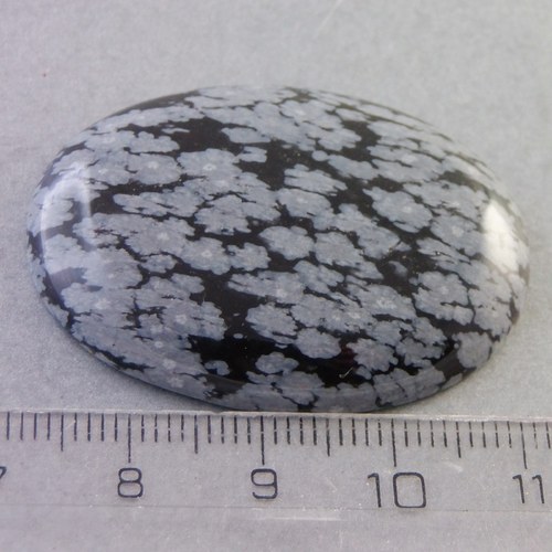Obsidián vločkový - kabošon - 3 x 4 cm - B53 — foto 2