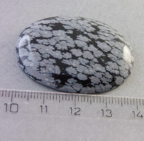Obsidián vločkový - kabošon - 3 x 4 cm - B53 — foto 3