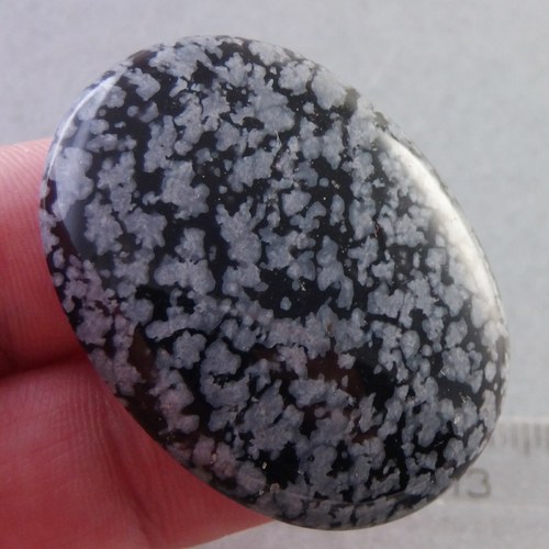Obsidián vločkový - kabošon - 3 x 4 cm - B54 — foto 2