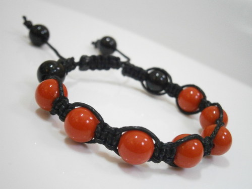 Shamballa náramek červený/černý — foto 2
