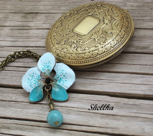 Náhrdelník - medailonek ,,ORCHIDEJ,,6 — foto 2