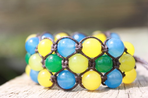 Náramek trojitý / Triple shamballa — foto 2