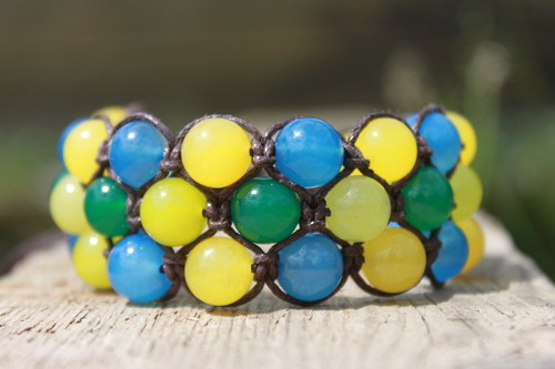 Náramek trojitý / Triple shamballa — foto 3