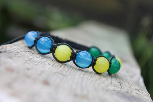 Náramek makramé/shamballa — foto 3