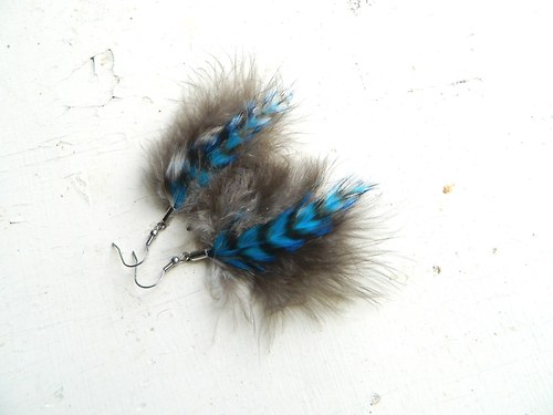 Peříčkové náušnice - kolekce "marabou" — foto 3