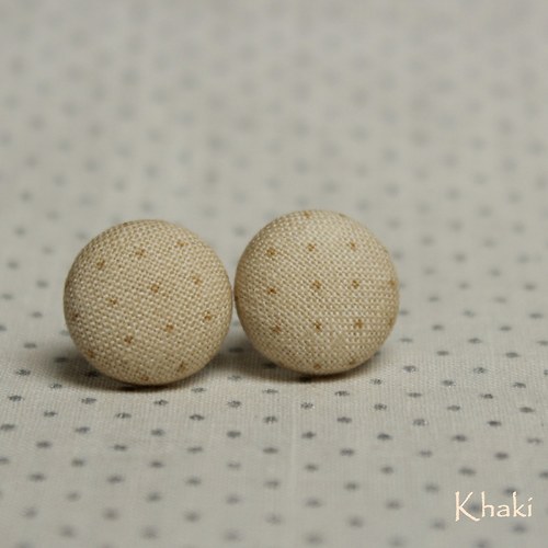 Tečkované kávové - buttonkové náušnice — foto 2