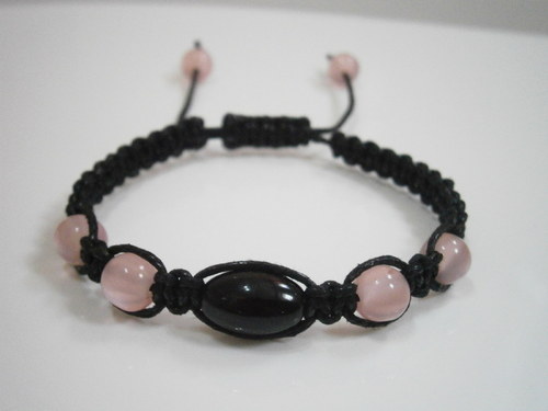 Náramek Shamballa černý/růžový — foto 3
