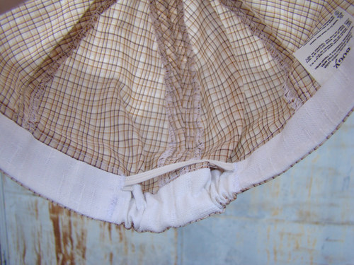 Letní lehká bekovka bez záhybů - hnědé káro — foto 6