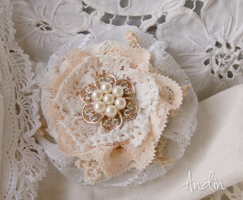 Krajková kytička shabby chic — foto 2