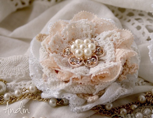 Krajková kytička shabby chic — foto 3