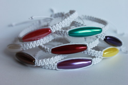 ELEGANCE.. Náramek makramé/shamballa — foto 5