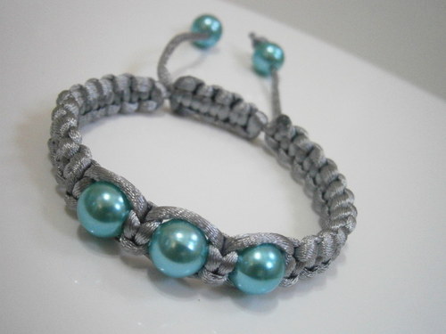 Náramek Shamballa stříbrný/modrý — foto 2