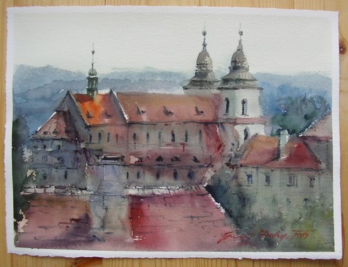 Třebíč zámek,originální akvarel — foto 2