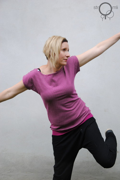 Lila pruhované, vel. XS — foto 2