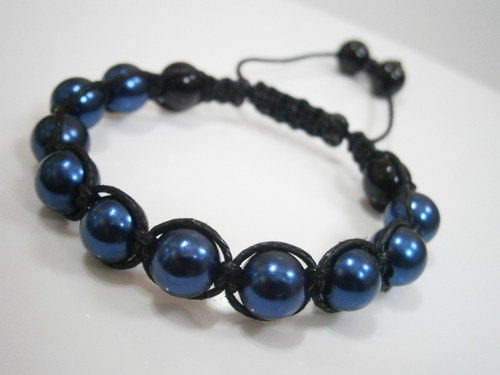 Náramek Shamballa pánský modrý/černý — foto 2