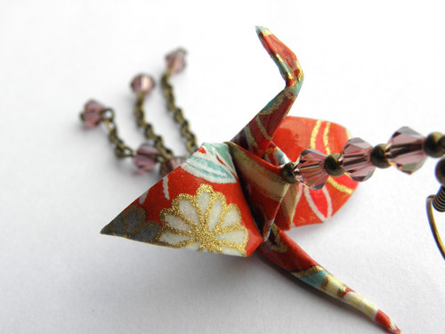 - origami jeřáb - exkluzivní náušnice — foto 2