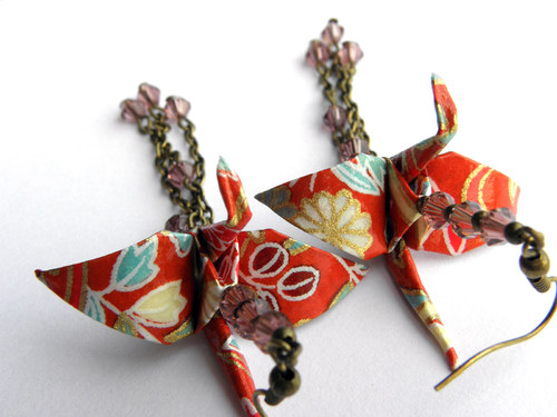 - origami jeřáb - exkluzivní náušnice — foto 3