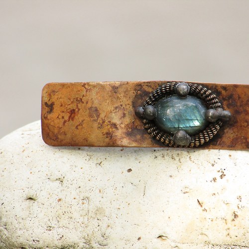 Labradoritový amulet - spona do vlasů — foto 2