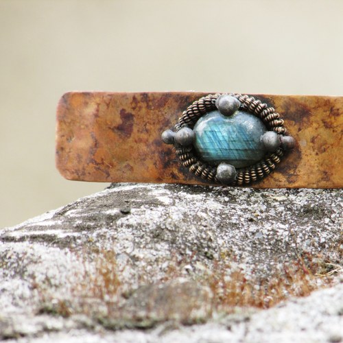 Labradoritový amulet - spona do vlasů — foto 4