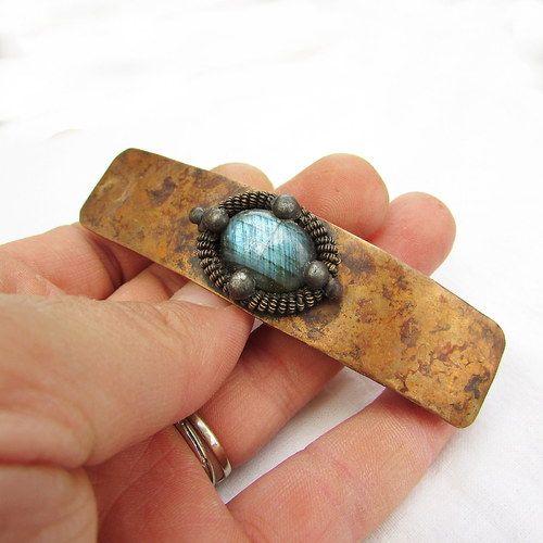 Labradoritový amulet - spona do vlasů — foto 5