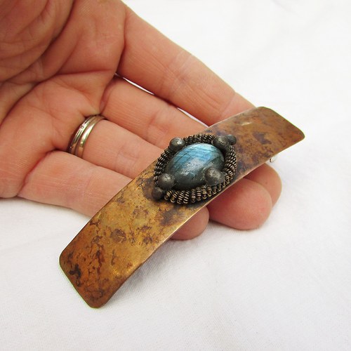 Labradoritový amulet - spona do vlasů — foto 6
