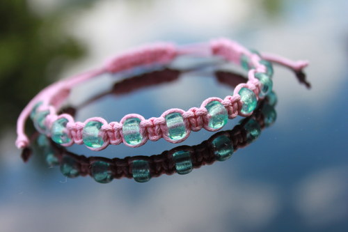 Náramek makramé/shamballa — foto 3