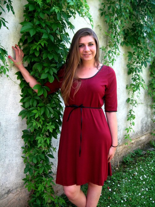 ŠATY - Simple vínová (46) — foto 4
