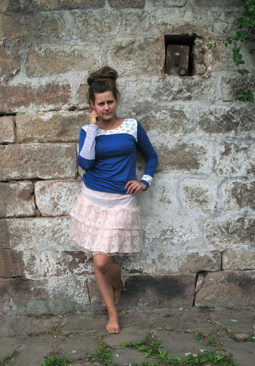 Triko s dlouhym modré — foto 4
