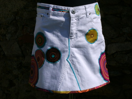 Denim sukně " Mandala" No. - White — foto 2