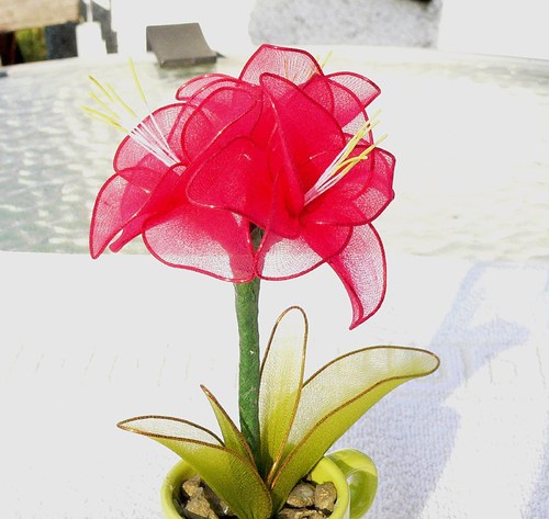 Amarilis - nylonový květ — foto 2