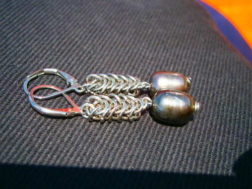 Náušnice chain perlové — foto 3