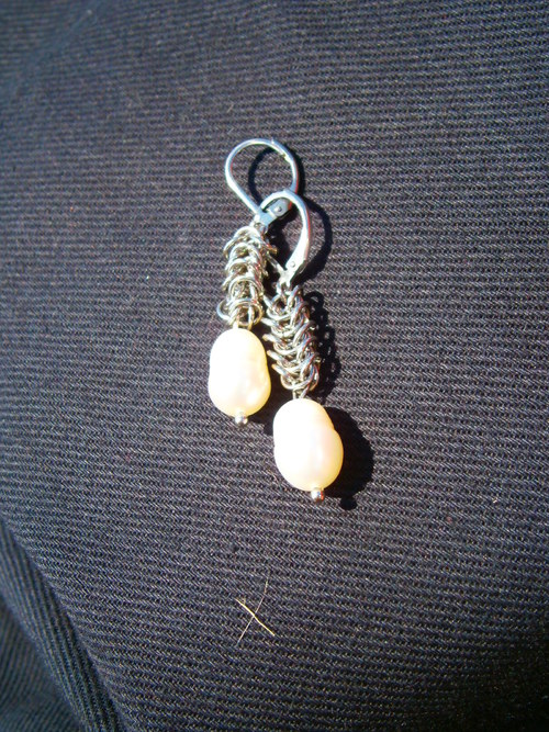 Náušnice chain perlové — foto 2