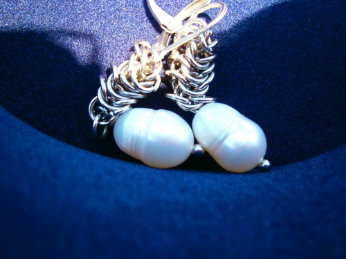 Náušnice chain perlové — foto 4