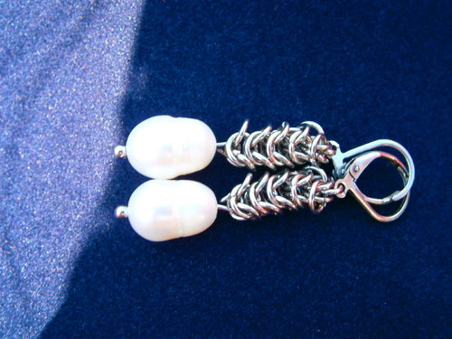 Náušnice chain perlové — foto 6