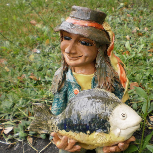 Vodník Antonín,s kaprem,37cm — foto 3