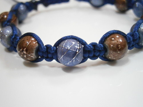 Shamballa náramek modrý/hnědý — foto 3