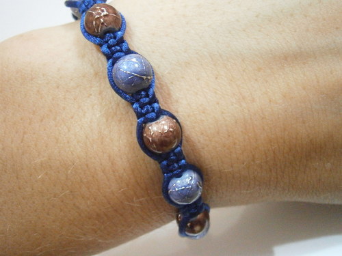 Shamballa náramek modrý/hnědý — foto 4