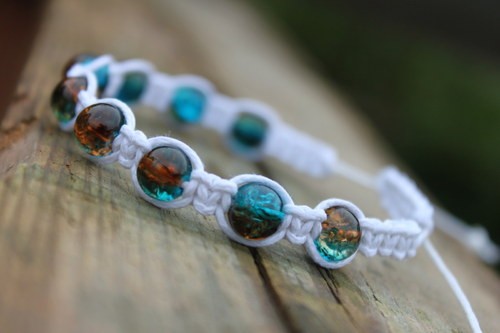 Náramek makramé/shamballa — foto 2